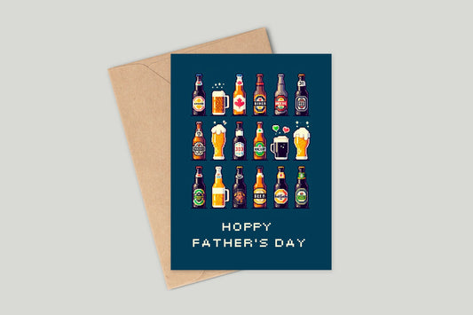 Hoppy Father's Day Card, Beer Lover's Card For Dad, Punny Card, Father's Day Card, Cards For Dad, Beer Design