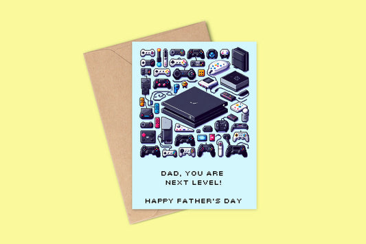 Gaming Father's Day Card, Dad You Are Next Level Card, Father's Day Card, Cards For Dad, Gaming Dad's, Retro Design