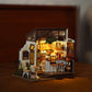 Build Your Own Café, Doll House DIY Kit, Model Set, Miniature Café Shop Craft Kit for Adults, Mini Diorama Shop with Furniture