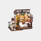 Build Your Own Café, Doll House DIY Kit, Model Set, Miniature Café Shop Craft Kit for Adults, Mini Diorama Shop with Furniture