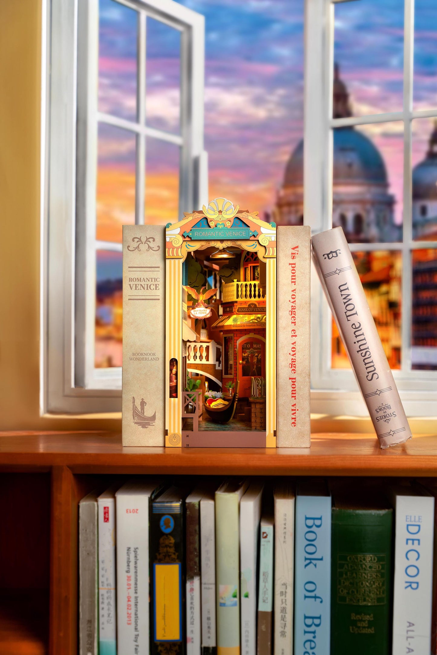 Build Your Own Book Nook, Doll House DIY Kit, Model Set, Miniature Book Nook Craft Kit for Adults, Mini Diorama Room, Romantic Venice