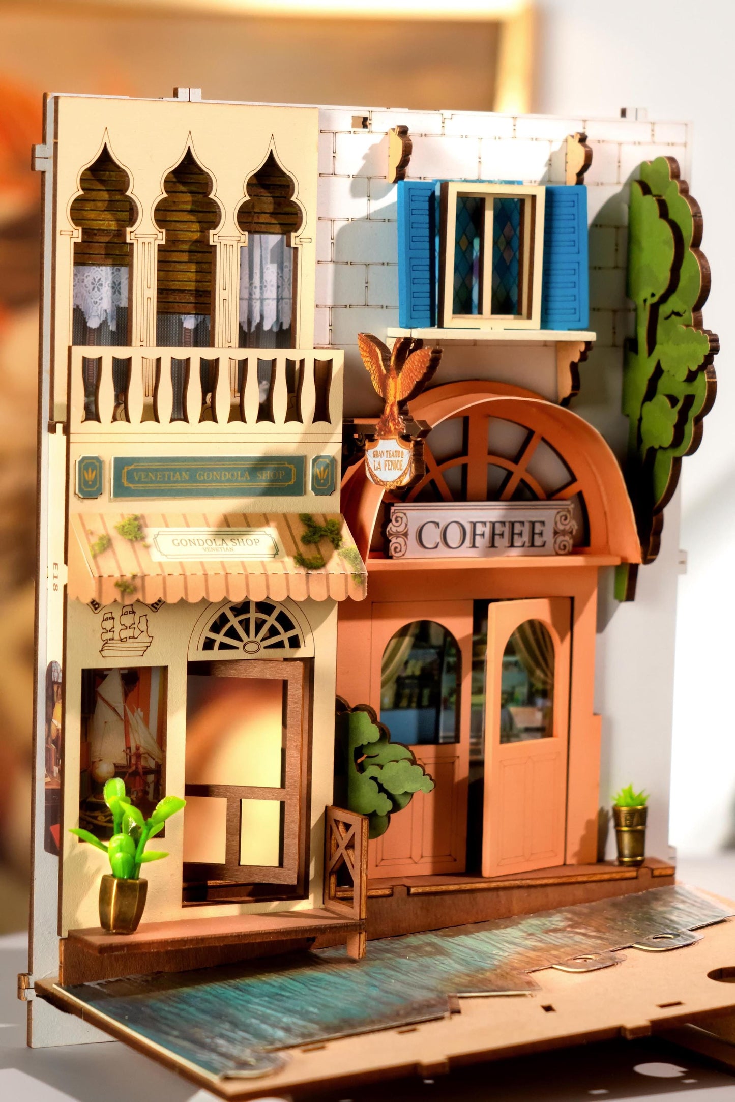 Build Your Own Book Nook, Doll House DIY Kit, Model Set, Miniature Book Nook Craft Kit for Adults, Mini Diorama Room, Romantic Venice