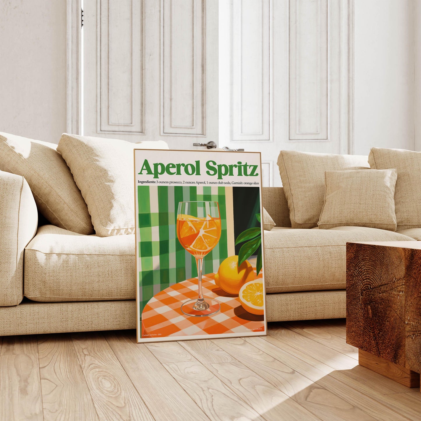 Aperol Spritz Art Print, Italian Cocktail Wall Decor, Vibrant Summer Bar Poster, Unframed, Cocktail Prints