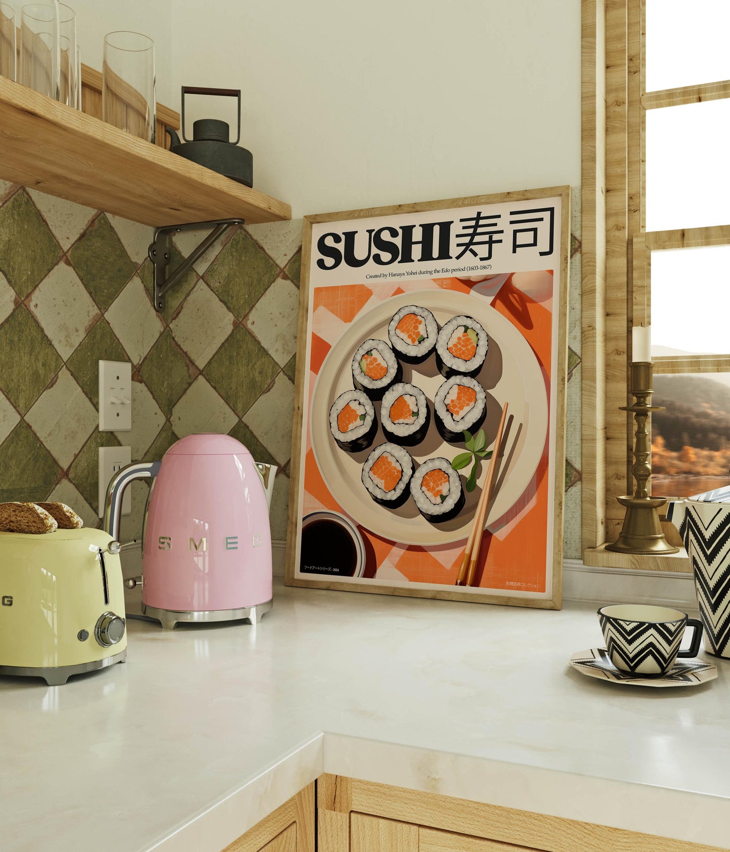 Sushi Art Print, Japanese Food Wall Decor, Fun Kitchen Poster for Sushi Lovers, Sushi Prints, Kitchen Art, Kitchen Prints