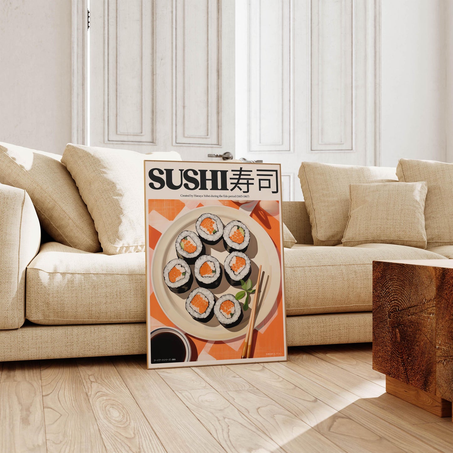 Sushi Art Print, Japanese Food Wall Decor, Fun Kitchen Poster for Sushi Lovers, Sushi Prints, Kitchen Art, Kitchen Prints