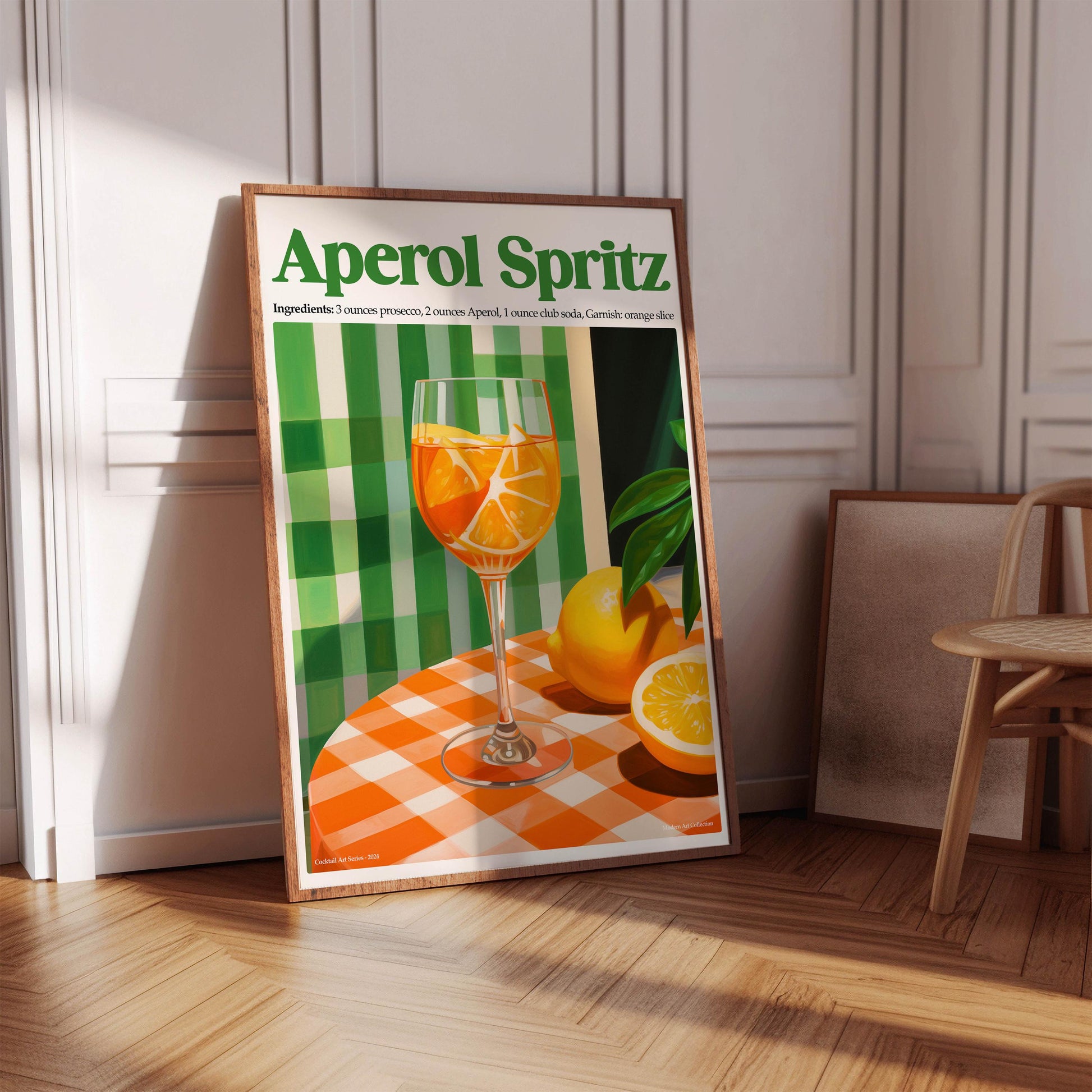 Aperol Spritz Art Print, Italian Cocktail Wall Decor, Vibrant Summer Bar Poster, Unframed, Cocktail Prints