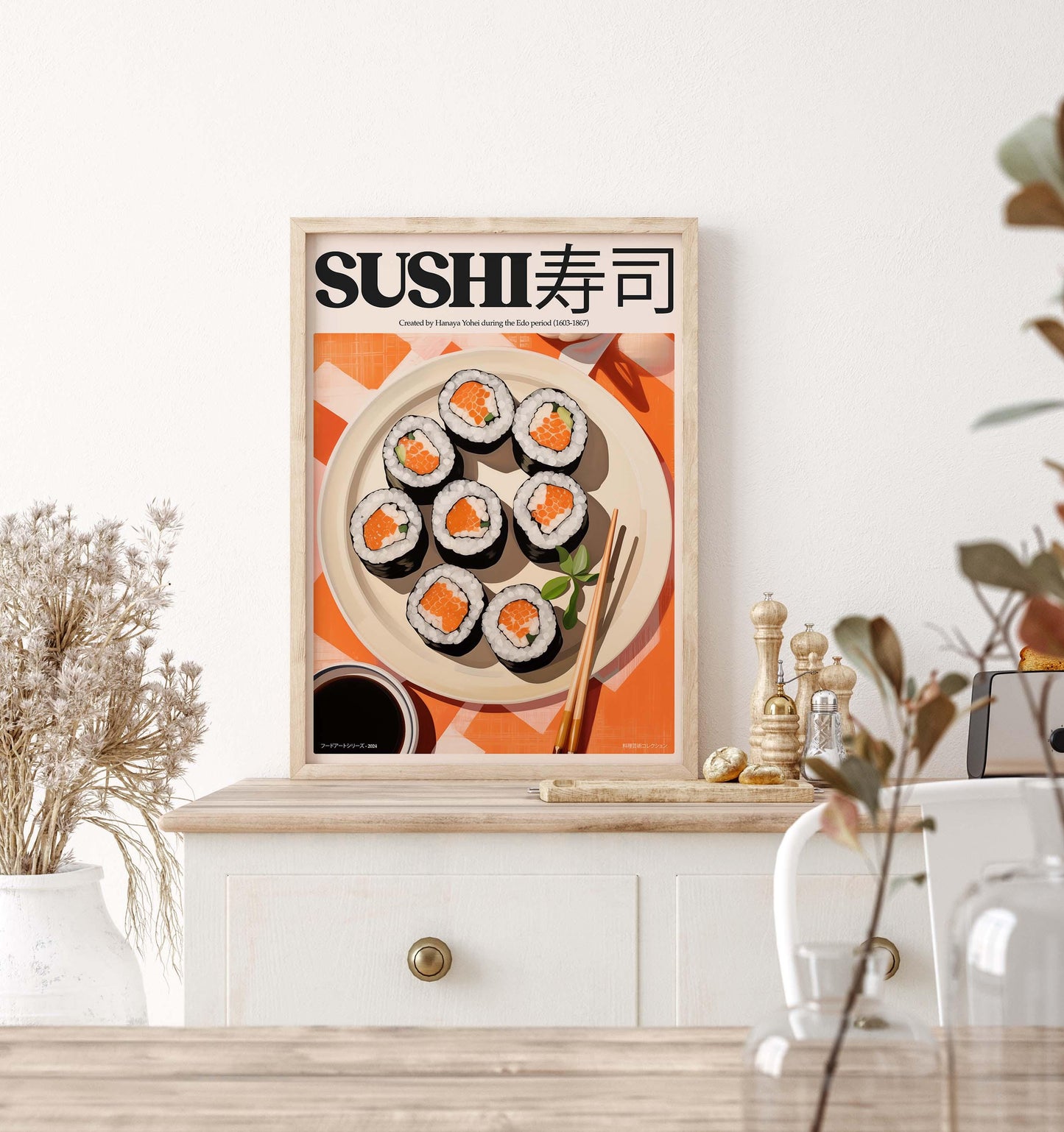 Sushi Art Print, Japanese Food Wall Decor, Fun Kitchen Poster for Sushi Lovers, Sushi Prints, Kitchen Art, Kitchen Prints