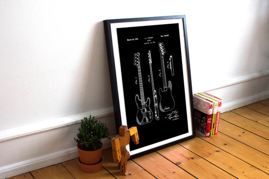 Fender Electric Guitar Patent Wall Art Print, Patent Art, Blueprint, Patent Print, Patent Poster,cool art print,patent guitar, gift for him