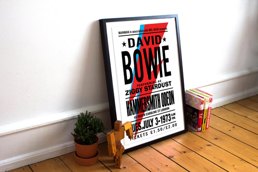 David Bowie Concert A4 Art Print - David Bowie Wall Art - Wall Decor - Bowie Gift - Concert Poster - Download