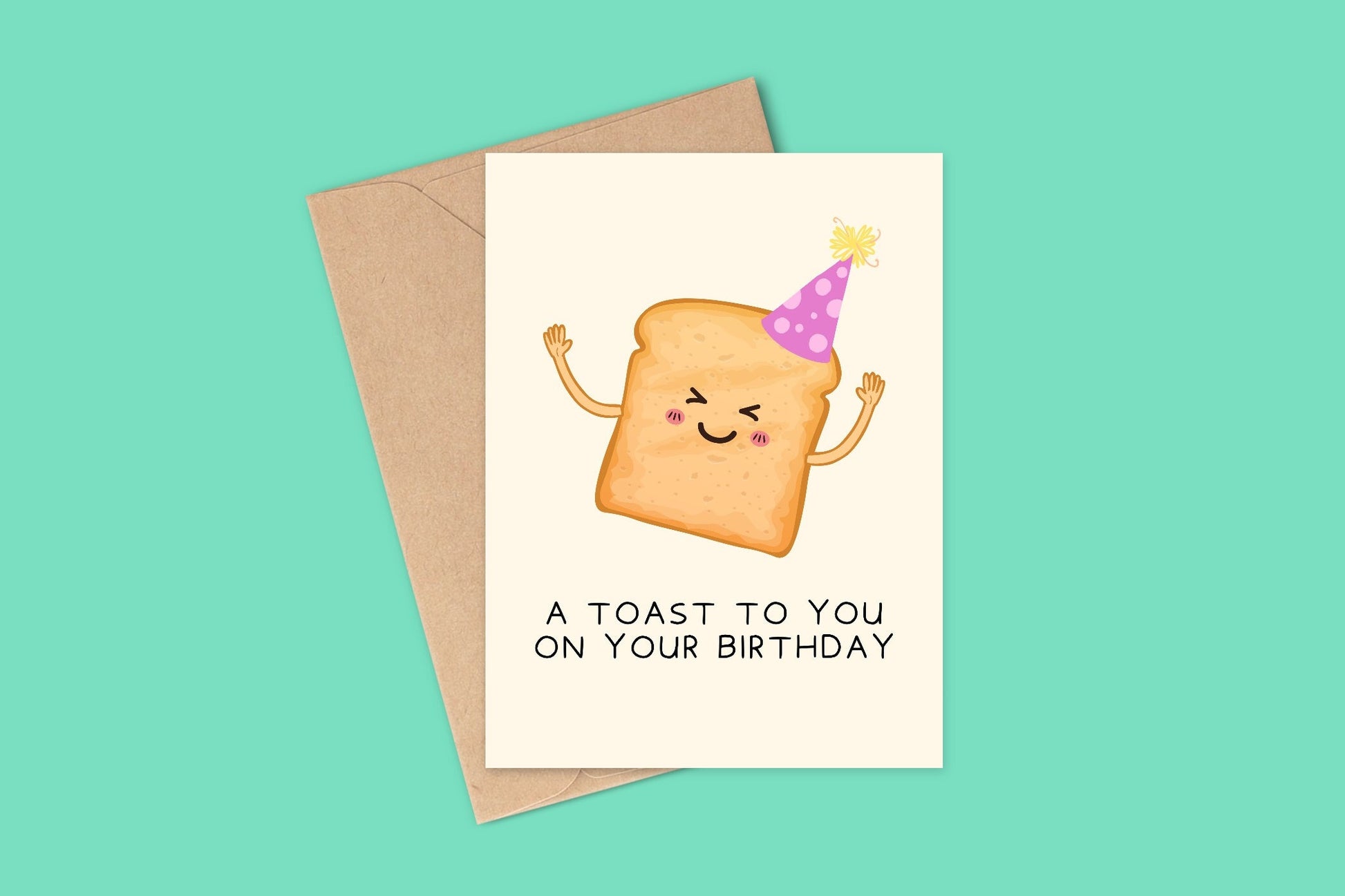 Funny Birthday Card, A Toast To You On Your Birthday Card, Funny Card, Birthday card, Toast Illustration, Funny Birthday Cards,