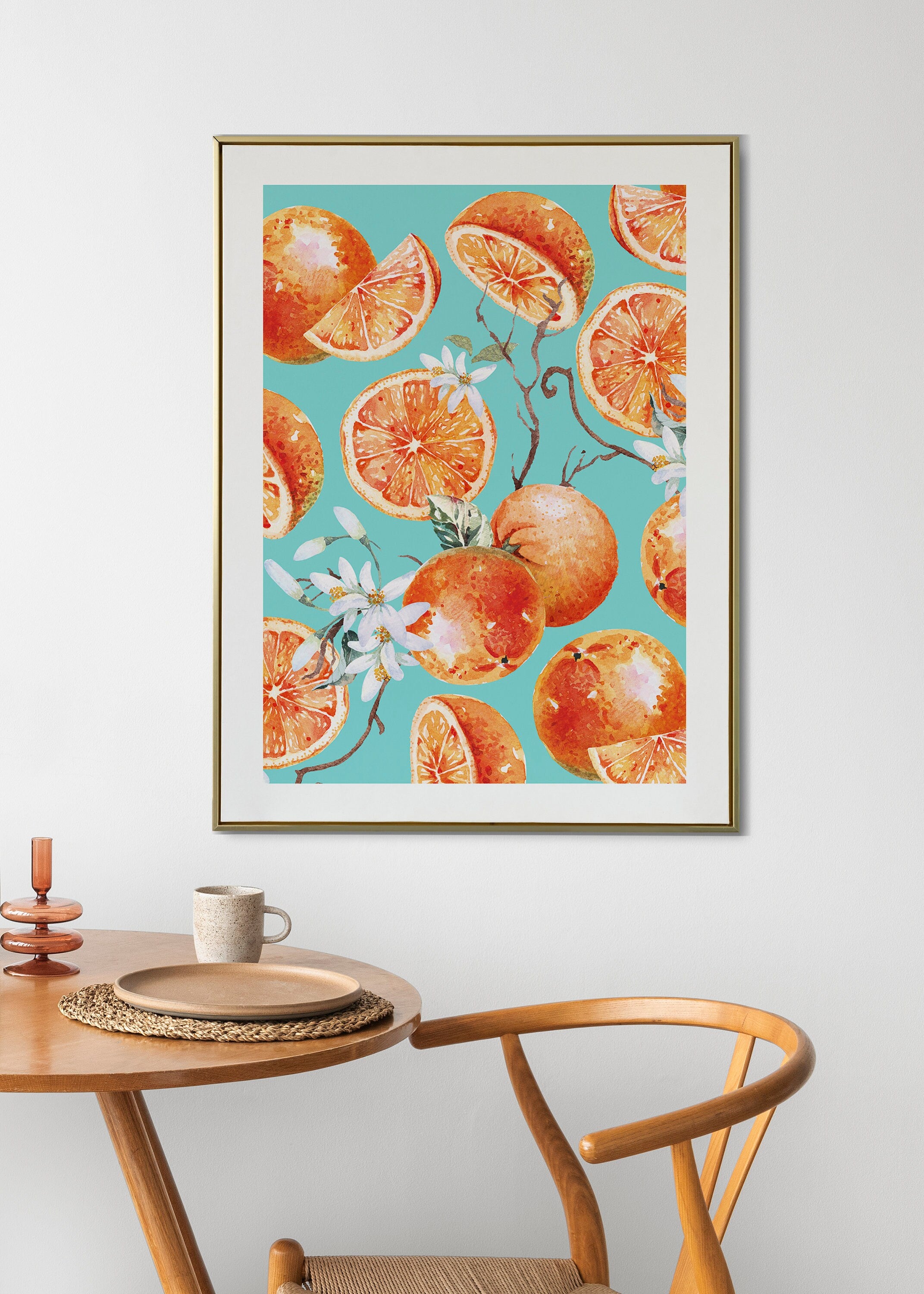 Oranges Print Design, Home Decor, Kitchen Wall Art, A5/A4/A3/A2 