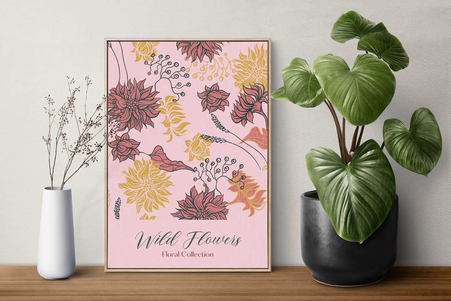 Floral Collection Flower Prints, Boho Home Decor, Wild Flowers Wall Art, Flower Prints, Living Room, A5/A4/A3/A2/A1, Different Colours,