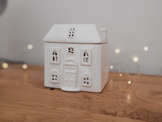 White Ceramic House Wax Melt Burner, Oil Burner For Wax Melts, House Themed Oil Burner, White Eco Friendly Gifts,