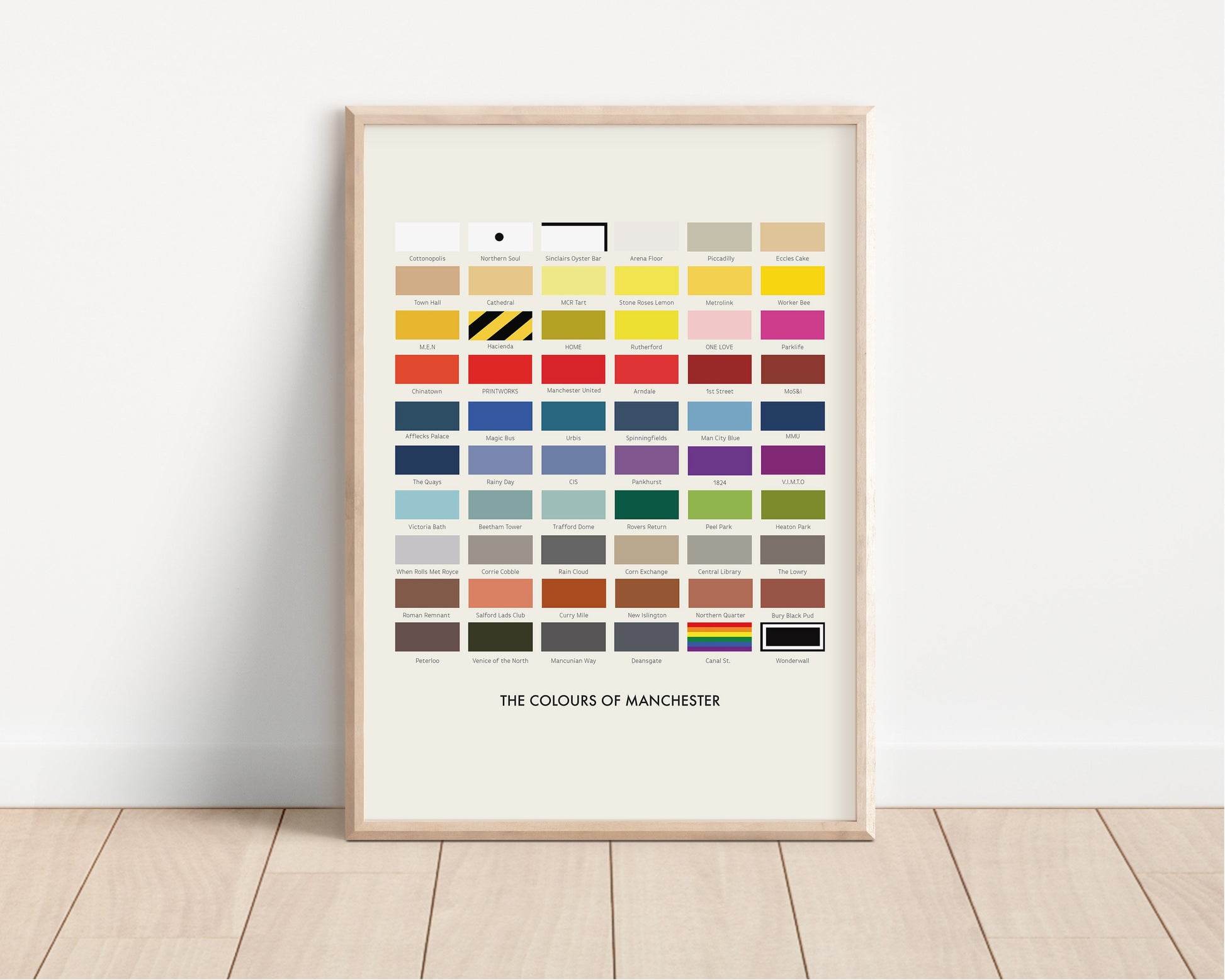 The Colours Of Manchester Print, City Of Manchester Print, Manchester, Manchester Print Unframed, A4 A3 A2, Manchester, Love Manchester