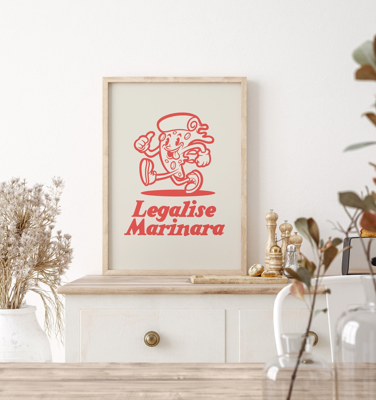 Legalise Marinara, Gallery Wall, Funny Kitchen Wall Art, Kitchen Prints, Retro Poster, Retro Wall Decor, Vintage Prints, Unframed, Kitchen